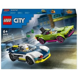 LEGO City 60415 Inseguimento della Macchina da Corsa, 2 Modellini di Auto Polizia, Giocattolo 1 St