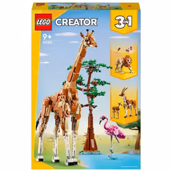 LEGO Creator 31150 3in1 Animali del Safari, Giocattolo Trasformabile da Giraffa in 2 Gazzelle o Leo 1 St