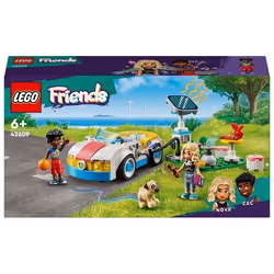 LEGO Friends 42609 Auto Elettrica e Caricabatterie, Giochi per Bambini di 6+ Anni con Macchina Gioc