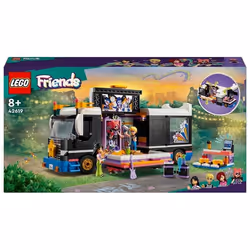 LEGO Friends 42619 Tour Bus delle Pop Star, Giochi per Bambini 8+, Modello da Costruire di Autobus