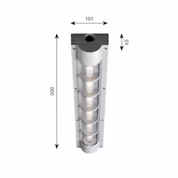 Louis Poulsen AL 600 WARM WHT LED-LO CLII, Alluminio