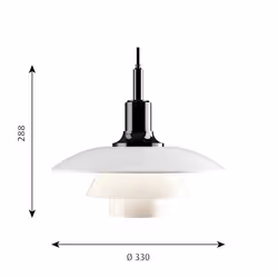 Louis Poulsen PH 3½-3 GLASS PEND 70W E27 BLK PVD, Nero