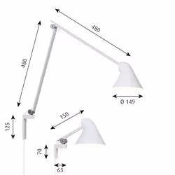 Louis Poulsen NJP WALL LONG LED 27K LIGHT GREY #