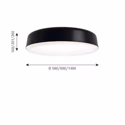 Louis Poulsen LP GRAND 580 SURF LED-DA 3K90 BLK illuminazione da soffitto