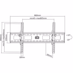 Manhattan 423830 Supporti a parete per TV 2,16 m (85") Nero - Vista aggiuntiva 4