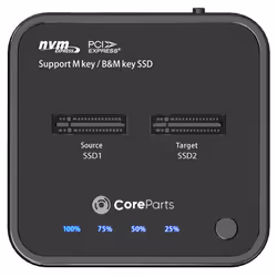 CoreParts MS-CLONER-NVME docking station per unità di archiviazione USB 3.2 Gen 2 (3.1 Gen 2) Type-C Nero