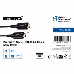 Microconnect USB3.2CC10OP cavo USB USB 3.2 Gen 2 (3.1 Gen 2) 10 m USB C Nero - Vista aggiuntiva 3