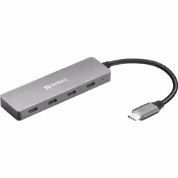 Sandberg 136-41, USB 3.2 Gen 1 (3.1 Gen 1) Type-C, USB 3.2 Gen 1 (3.1 Gen 1) Type-C, 10000 Mbit/s, Grigio, Alluminio, 0,15 m