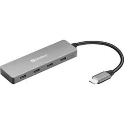 Sandberg 136-41 hub di interfaccia USB 3.2 Gen 1 (3.1 Gen 1) Type-C 10000 Mbit/s Grigio