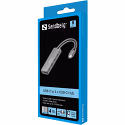 Sandberg 136-41 hub di interfaccia USB 3.2 Gen 1 (3.1 Gen 1) Type-C 10000 Mbit/s Grigio