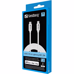 Sandberg 136-59 cavo Lightning 2 m Bianco - Vista aggiuntiva 2