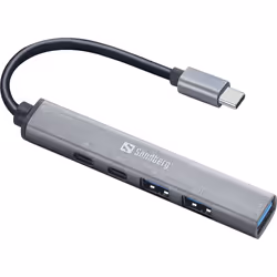 Sandberg 336-50 hub di interfaccia USB tipo-C 5000 Mbit/s Grigio