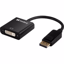 Sandberg Adapter DisplayPort>DVI, DisplayPort, DVI-D, Maschio, Femmina, 1920 x 1080 Pixel, 1920 x 1080 (HD 1080)