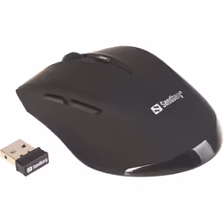 Sandberg Wireless Mouse Pro, Mano destra, Ottico, RF Wireless, 1600 DPI, Nero