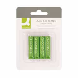 Q-CONNECT 4 x AAA, Batteria monouso, Mini Stilo AAA, Alcalino, 4 pz, Verde, Cilindrico