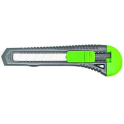 Q-CONNECT KF10632 Taglierino Verde, Grigio, Metallico Taglierino a lama retrattile