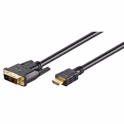 Microconnect HDM191811, 1 m, HDMI, DVI-D, Oro, Rame, Nero