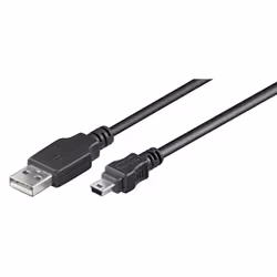 Microconnect USBAMB51, 1 m, USB A, Mini-USB B, USB 2.0, Maschio/Maschio, Nero