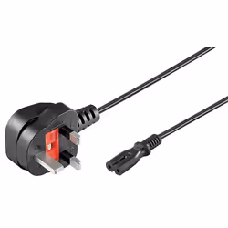 Microconnect PE090718, 1,8 m, Spina di alimentazione di tipo G, Accoppiatore C7, H05VV-F, 250 V, 15 A