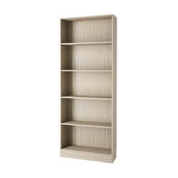 Libreria larga con 4 ripiani tinta quercia - 79x26.7x204 cm