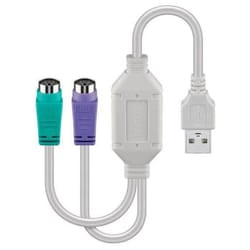 Microconnect USBA2XPS2 cavo PS/2 0,3 m 2x 6-p Mini-DIN USB A Bianco