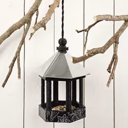 Creativ Company Bird Table with zinc roof mangiatoia per uccello Pino Legno Da appendere - Vista aggiuntiva 2