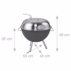 Dancook 1300 Barbecue Kettle Carbone (combustibile) Nero, Argento