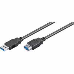Microconnect USB3.0AAF5B, 5 m, USB A, USB A, USB 3.2 Gen 1 (3.1 Gen 1), Maschio/Femmina, Nero