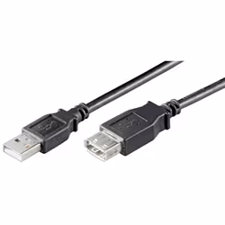 Microconnect USBAAF5B, 5 m, USB A, USB A, USB 2.0, Maschio/Femmina, Nero