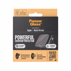 PanzerGlass PzGlss Apple Watch Series 7 44 mm Protezione per schermo Trasparente Vetro temperato, Poliuretano termoplastico (TPU)