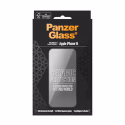 PanzerGlass PG Scrn Ceramic iPhone 15 UWF WA Pellicola proteggischermo trasparente Apple 1 pz