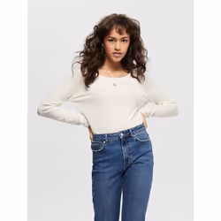 ONLY 15109964, Pullover, Adulto, Femmina, Bianco, M, Scollo rotondo