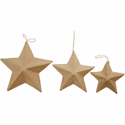 Creativ Company 510403, Decorazione natalizia a forma di stella, Carta, Beige, 6 pz, Blister