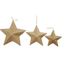 Creativ Company 510403 decorazione natalizia Decorazione natalizia a forma di stella Carta Beige 6 pz