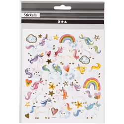 Creativ Company 29121 sticker decorativi Lamina, Carta Colori assortiti, Bianco 31 pz