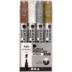 Creativ Company 31337 evidenziatore 4 pz Tipo di punta Marrone, Oro, Argento, Bianco
