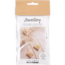 Creativ Company 970862, Kit per la creazione di orecchini per bambini, Oro