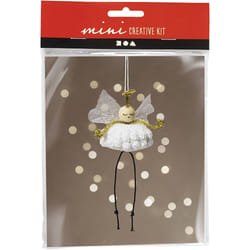Creativ Company 977484 decorazione natalizia Ornamento natalizio a forma di angelo Cotone Nero, Oro, Bianco 1 pz