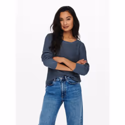ONLY 15113356, Pullover, Adulto, Femmina, Blu, S, Scollo rotondo