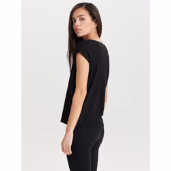 ONLY 15136069 Parte superiore (abbigliamento) Collo a V Manica corta Poliestere, Viscosa