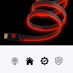 Floating Grip FG-HDMILED-300-RED cavo HDMI 3 m HDMI tipo A (Standard) Nero