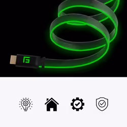 Floating Grip FG-HDMILED-300-GREEN cavo HDMI 3 m HDMI tipo A (Standard) Nero