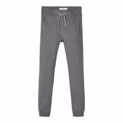 Name It Solid Coloured, Pantaloni di tuta, Maschio, Bambino, Grigio, 122 cm, Vestibilità regolare