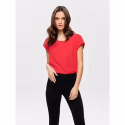 ONLY 15142784, Parte superiore (abbigliamento), Adulto, Femmina, Rosso, Red / High Risk Red, Manica corta