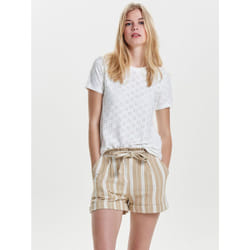 ONLY 15158450 Parte superiore (abbigliamento) Scollo rotondo Manica corta Elastan, Poliestere