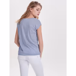 ONLY 15136069 Parte superiore (abbigliamento) Collo a V Manica corta Poliestere, Viscosa