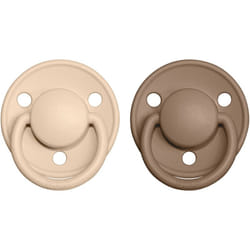 BIBS De Lux Natural Rubber Size 1: 0+ months Vanilla / Dark Oak 2 pz
