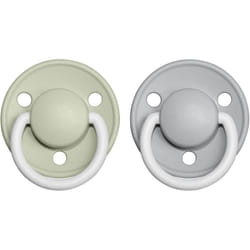 BIBS De Lux Natural Rubber Night Size 2: 6+ months Sage / Cloud 2 pz