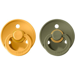 BIBS Colour Natural Rubber Size 2: 6+ months Honey Bee / Olive 2 pz
