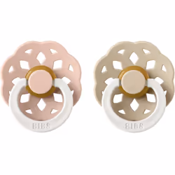 Punta su un metodo collaudato nel tempo per calmare il tuo bambino. Il ciuccio BIBS Boheme Natural Rubber Night Size 2: 6+ mo ...